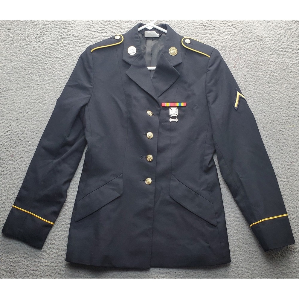 Bremen-Bowdon US Army Military Service Coat Womens 6WP Black Single Breasted